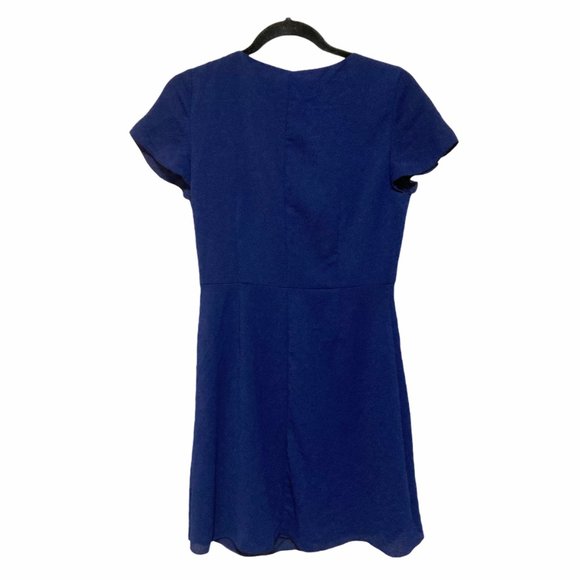 Wilfred Aritzia Size 6 Nazaire Navy V Neck Short Sleeve Dress - Picture 3 of 6